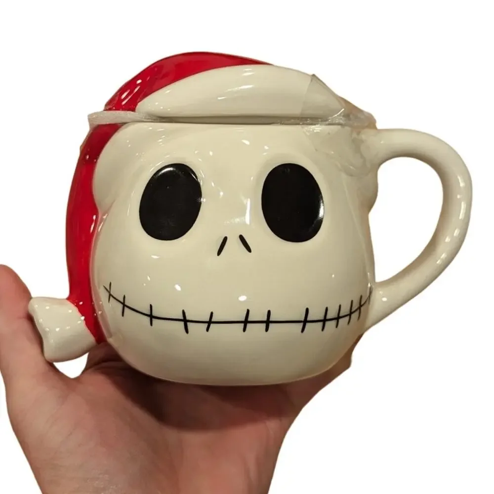 NEW Disney The Nightmare Before Christmas Jack Skellington Ceramic Mug with Lid